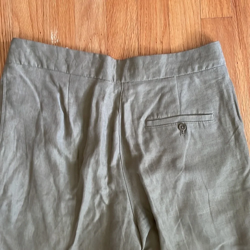 Wilfred Size 4 Olive Green Linen Blend Allant Cropped‎ Trouser Pants A15